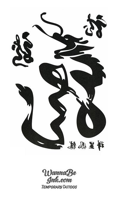 Dragon in Japanese Writing Best temporary Tattoos
