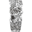 Load image into Gallery viewer, Dragon Koi Fish Lotus Mountains and Turtle in Ocean Temporary Sleeve Tattoos
