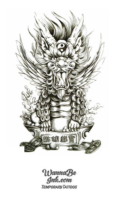 Dragon Statue Best Temporary Tattoos