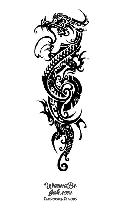Dragon Tribal Pattern Temporary Sleeve Tattoos