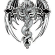 Load image into Gallery viewer, Dragon WIngs on Black Cross Best Temporary Tattoos
