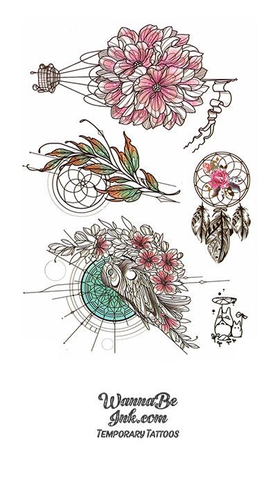 Dream Catchers and Flowers Best Temporary Tattoos