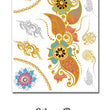 Load image into Gallery viewer, Eastern Design Colorful Flowers Metallic Temporary Tattoos
