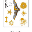 Load image into Gallery viewer, Egyptian Isis with Gold Sun and Indian Headdresses Metallic Temporary Tattoos
