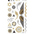 Load image into Gallery viewer, Egyptian Styled Eye of Ra, Pyramids in Black and Gold Metallic Temporary Tattoos
