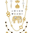 Load image into Gallery viewer, Elephant Crowns Feathers and Necklace Gold Temporary Tattoos
