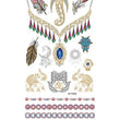 Load image into Gallery viewer, Elephant Heads Flowers and Gems Metallic Temporary Tattoos

