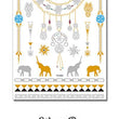Load image into Gallery viewer, Elephant Herd with Blue Jewels Metallic Temporary Tattoos

