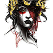 Load image into Gallery viewer, Blue Crescent Moon and Rose On Woman's Face Best Temporary Tattoos
