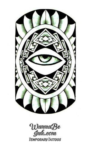 Eye In Aztec Shield Design Best Temporary Tattoos