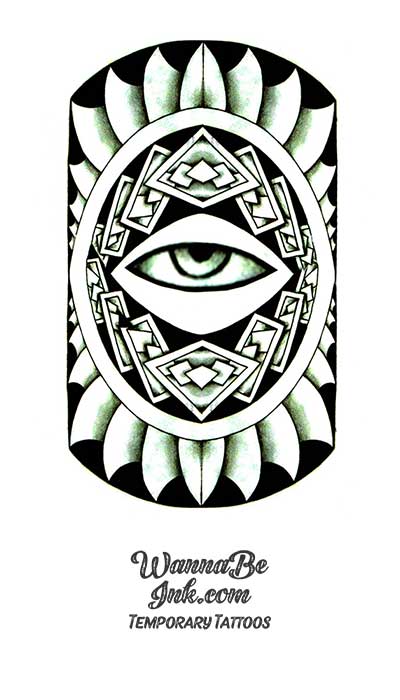 Eye In Aztec Shield Design Best Temporary Tattoos