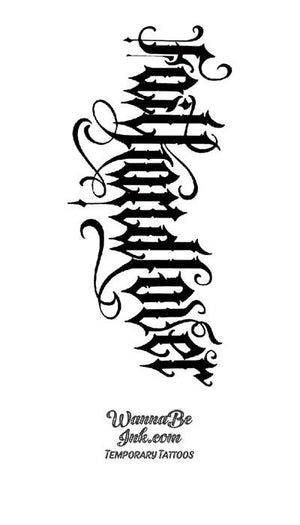 Faith and Lover Gothic Writing Full Chest Tattoo
