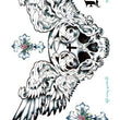 Load image into Gallery viewer, "Faith" with Winged Skull and Cross Temporary Chest Tattoos
