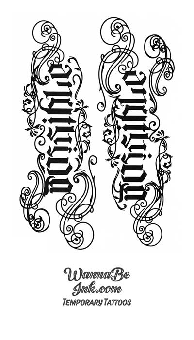 Gothic english alphabet set font for tattoo Vector Image