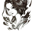 Load image into Gallery viewer, Samurai Woman Dressed In Flowers And Swords Temporary Tattoos
