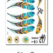 Load image into Gallery viewer, Feather and The Eye of Ra in Black Gold Blue and Silver Metallic Temporary Tattoos
