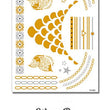 Load image into Gallery viewer, Feather Fans and Butterflies in Gold Metallic Temporary Tattoos
