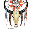 Load image into Gallery viewer, Feathered Longhorn Skull and Dream Catcher Temporary tattoos
