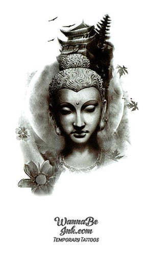 Female Buddha Face and Temple Best Temporary Tattoos
