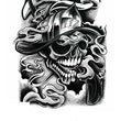 Load image into Gallery viewer, Fireman Skull In Smoke Vapors Best Temporary Tattoos
