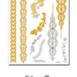 Load image into Gallery viewer, Floral and Gold Braid Patterned Arm Bands Metallic Temporary Tattoos
