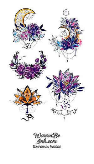 Flower Blooms and Moons Best Temporary Tattoos