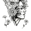 Load image into Gallery viewer, Flowers Sprouting a Face Best Temporary Tattoos
