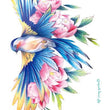 Load image into Gallery viewer, Flying Blue Bird With Pink Flower Blossoms Temporary Chest Tattoos
