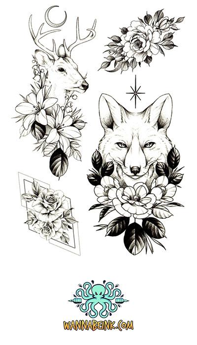 Lion Sword And Roses Best Temporary Tattoos