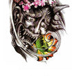 Load image into Gallery viewer, Frowning Asian Demon in Pink Cherry Blossoms Best temporary Tattoos
