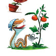 Load image into Gallery viewer, Garden Snake and Hungry Plant Best Temporary Tattoos
