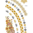 Load image into Gallery viewer, Geometric Flower and Star Designs in Metallic Black and Gold Temporary Tattoos
