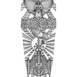 Load image into Gallery viewer, Geometric Pattern Pearly Gates Roses Angel and Crown with Rosary Temporary Sleeve Tattoos
