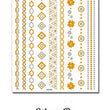 Load image into Gallery viewer, Gold Clovers Diamonds and Circles Metallic Temporary Tattoos
