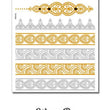 Load image into Gallery viewer, Gold Diamonds and Tear Drops in Bands Metallic Temporary Tattoos
