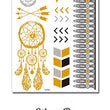 Load image into Gallery viewer, Gold Dream Catcher and Arrows with Silver Hamsa and Gold Sun Metallic Temporary Tattoos
