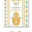 Load image into Gallery viewer, Gold Hamsa Turquoise Hamsa and Necklace Metallic Temporary Tattoos
