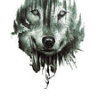 Load image into Gallery viewer, Gray Wolf In Tree Scape Best Temporary tattoos
