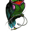 Load image into Gallery viewer, Green and Blue Owl Best Temporary Tattoos
