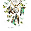 Load image into Gallery viewer, Green And Brown Dream Catcher and Butterflies Best Temporary Tattoos
