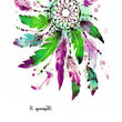 Load image into Gallery viewer, Green and Lavender Colored Feathers on Dream Catcher Temporary Tattoos
