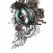 Load image into Gallery viewer, Green Dragon Eye Wrapped in Wings Best Temporary Tattoos
