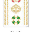 Load image into Gallery viewer, Green Flower Pink Flower Gold Crest and Bands Metallic Temporary Tattoos
