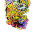 Load image into Gallery viewer, Green Gold Dragon with Pink Spots and Skull Best Temporary Tattoos
