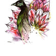 Load image into Gallery viewer, Green Peacock and Pink Feathers Best Temporary Tattoos
