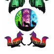Load image into Gallery viewer, Green Red And Purple Foxes Best Temporary tattoos
