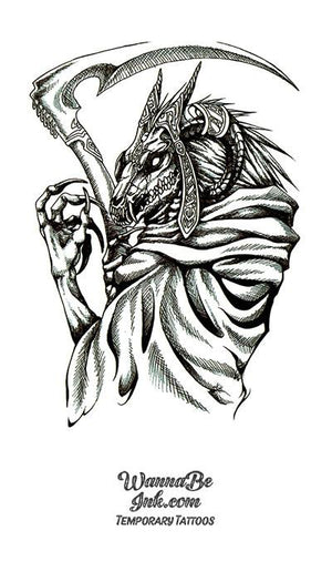Grim Reaper Egyptian God Best Temporary Tattoos