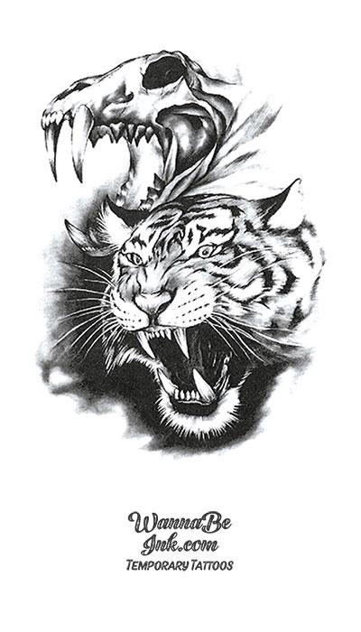 Full back Tiger & Skull w Mandala Tattoo | Tattoo studio, Mandala tattoo  design, Tattoos