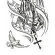 Load image into Gallery viewer, Heaven Shining Down On Praying Hands Dove and Cross Best temporary Tattoos
