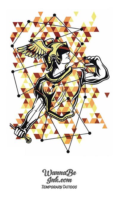 Hermes Winged In Gold Best Temporary tattoos